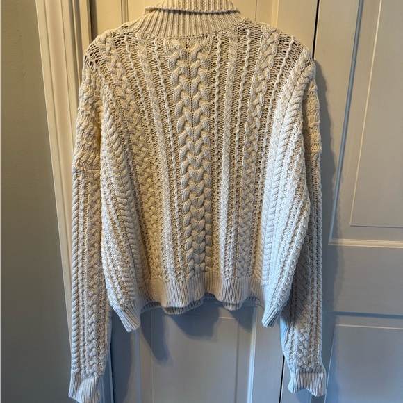 Ralph Lauren Black Label Cream Cable Knit Turtleneck Sweater EUC - Picture 5 of 7